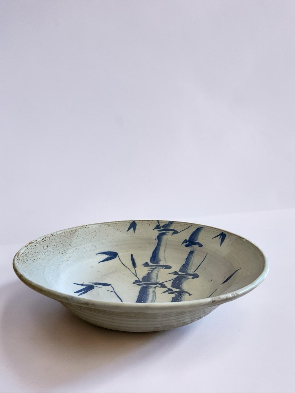 Japanese Ceramic Blue & White Bamboo Bowl - Picture 5 of 10